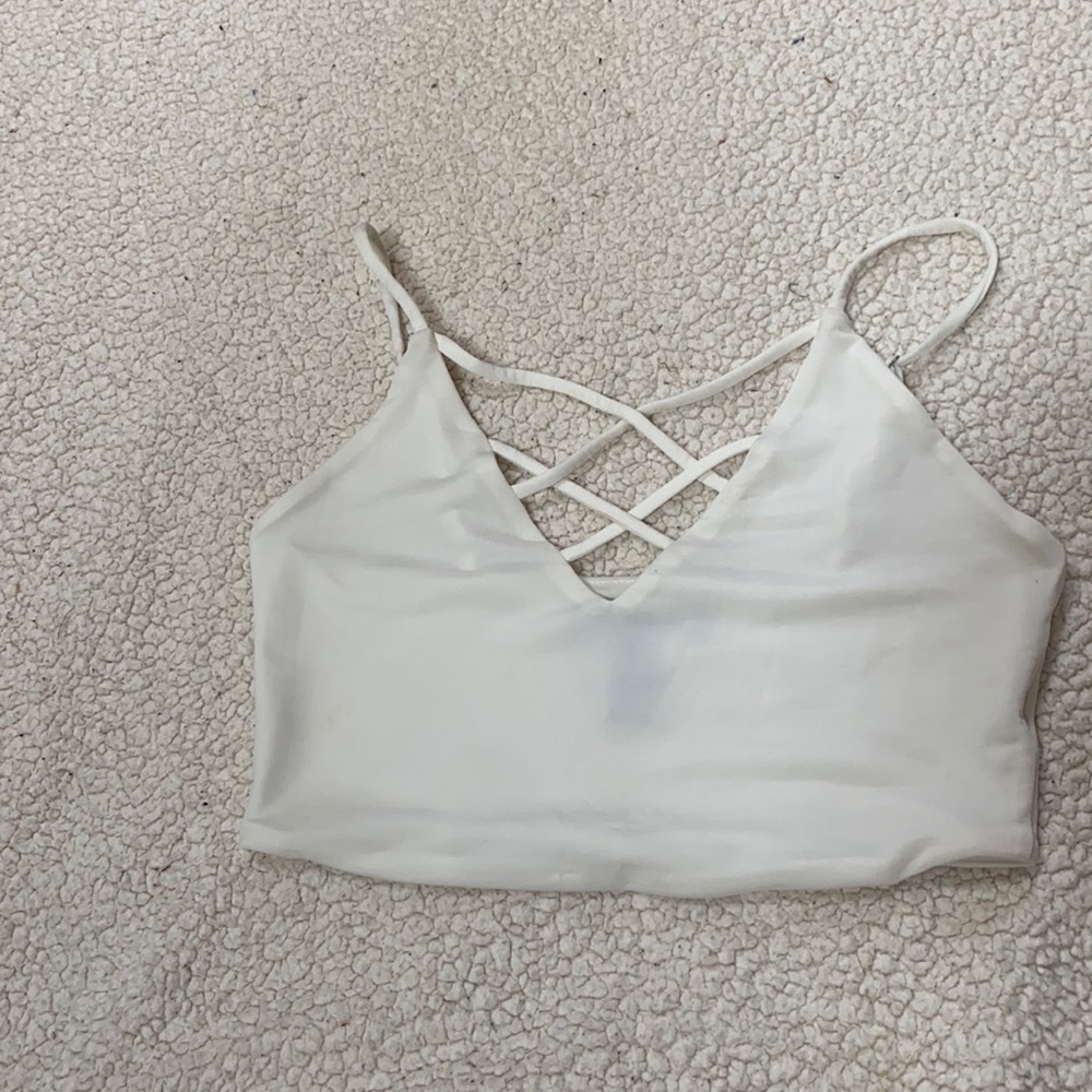 White strappy crop top